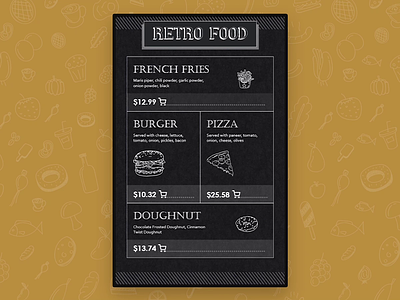 Vintage Menu - XD Challenge animation food food menu menu menu card restaurant uidesign uiux vintage menu