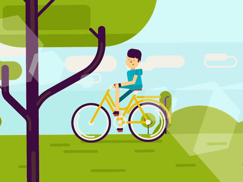 Sorine bicycle bike character flat motion pedaling
