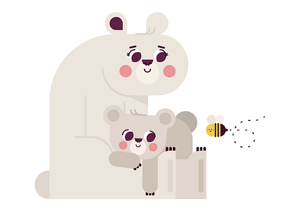 Mama Bear flat illustration mom mother