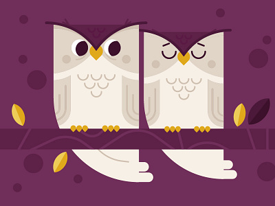 Mama Owl flat illustration mama mother owl