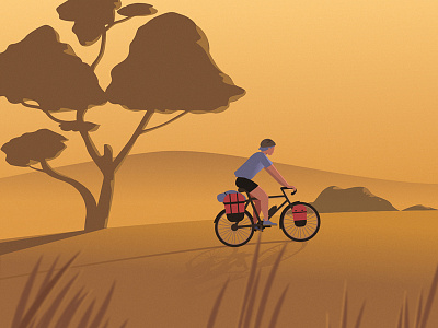 Bike Traveller animation bicycle illustration titles travel