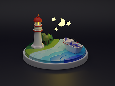 light house 3d adobe art artwork design dribbble graphic illustration light house