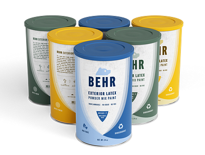 Sustainable Powder Mixed House Paints for BEHR behr package design packaging paint powder powder mix paint