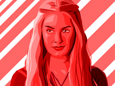 Monochromatic Vector art of Cersei Lannister