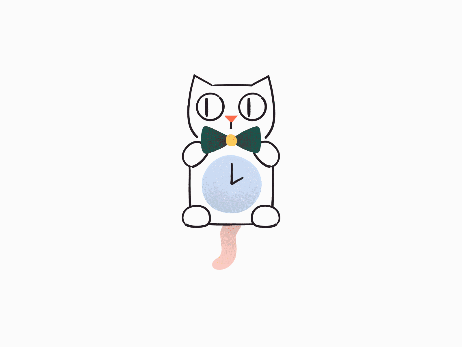 CAT CLOCK animation app cat clock design gif illustration