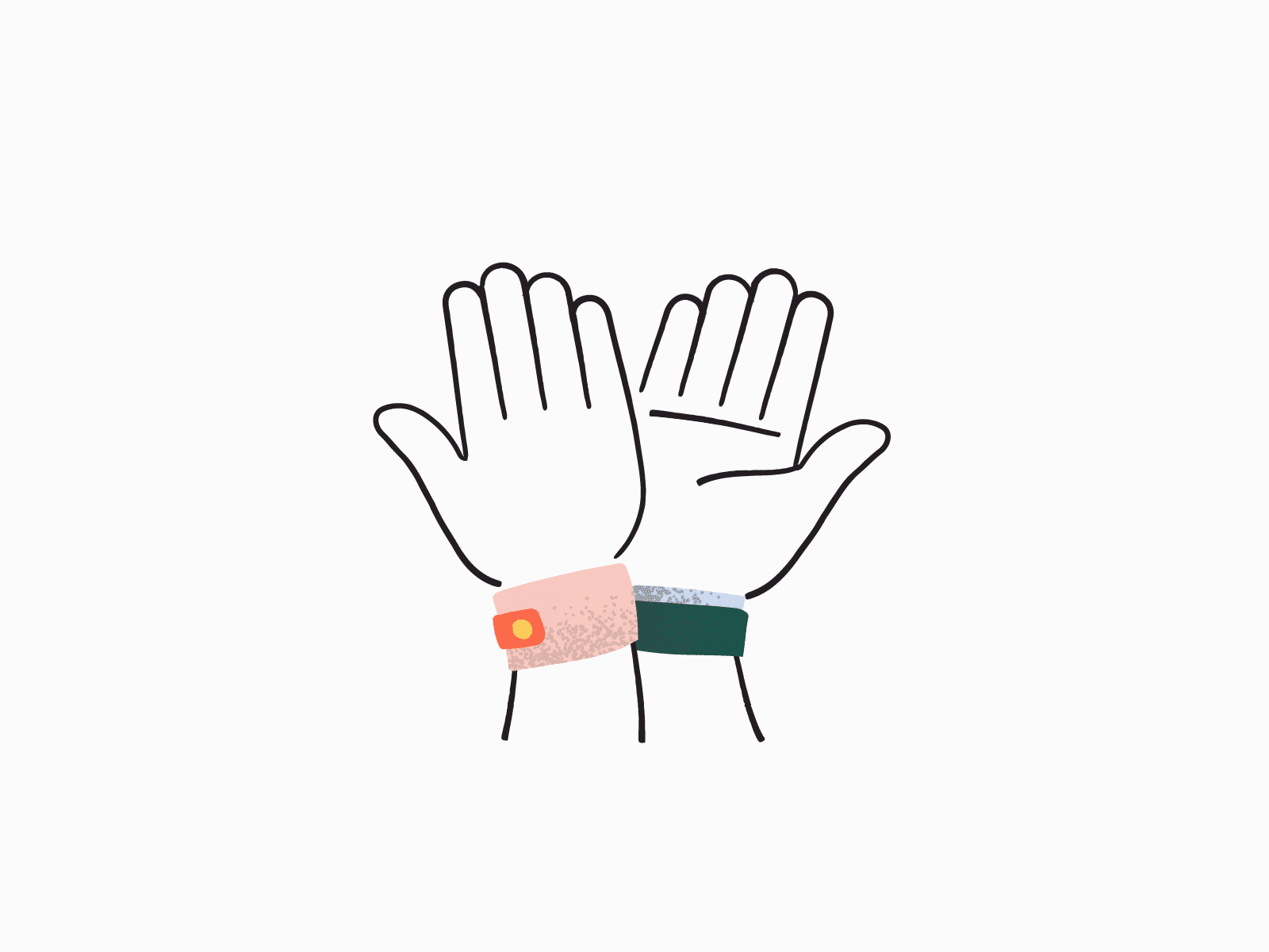 HIGH FIVE animation app branding design gif hand hands highfive illustration