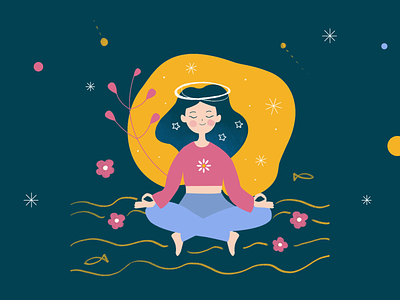 Mindfulness digital illustration illustration meditation mental health mindfulness