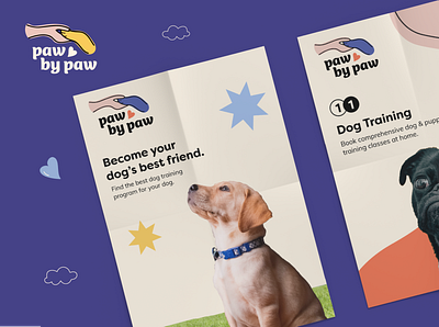 Paw by Paw branding advertisement branding dogs flyer graphic design logo logo design paw pets poster puppy training