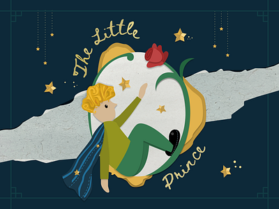The Little Prince book cover digital illustration illustration little prince