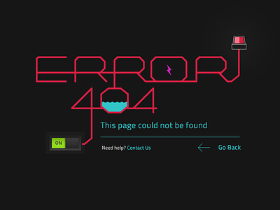 Flip on the 404 app error illustration switch typography