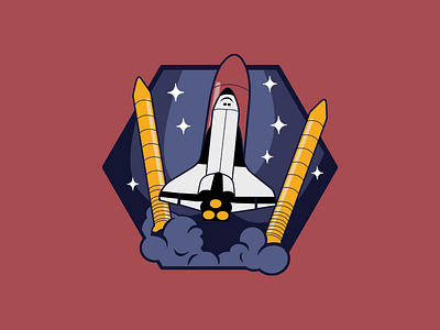 Reach for the stars my friends. Reach for the stars. astronauts badge illustration launch shuttle space