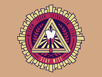 Wisdom Teeth Extraction Club badge emblem for fun logo wisdom teeth