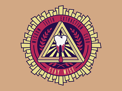 Wisdom Teeth Extraction Club badge emblem for fun logo wisdom teeth