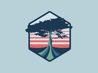 Tree icon logo patch tree water