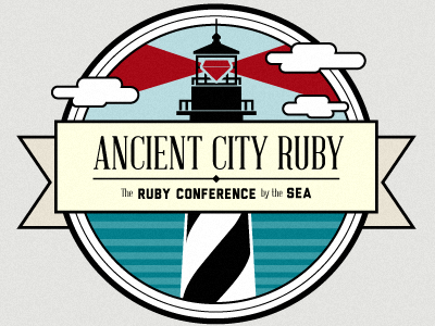 Ancient City Ruby concept illustration lighthouse logo