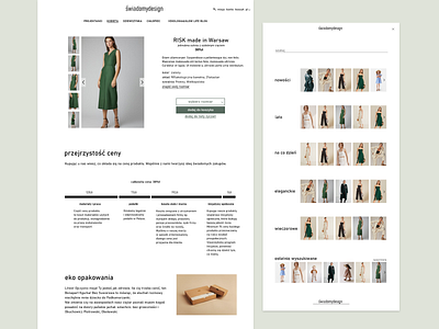 sustainable fashion | e-commerce website | desktop version