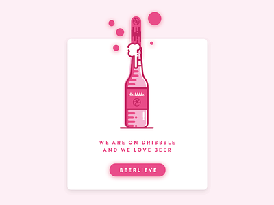 Pop the Bottles! dribbble icon illustrator minimalism outline shadows shot strokes studio ui ux web
