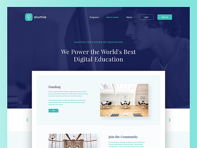 alumia website college design education school startup ui university ux webdesign website