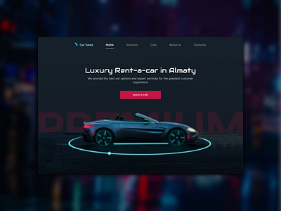 Car landing page for luxury car renting corporate design ui web design