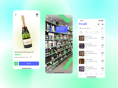 UI design for e-commerce app app design ar augmented reality beverages drinks e commerce interaction design light theme supermarket app ui vr