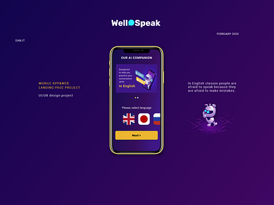 WellSpeak App app design education interface lending mobile mobile app teaching ui uiux ux web