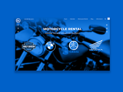 RideUA — UI/UX design for Motorcycle tours in Ukraine blue design interface moto motorcycle travel turist ui uiux ux web website website concept