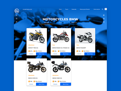 RideUA — UI/UX design for Motorcycle tours in Ukraine design interface moto motorcycle rental ui uiux ux web website concept