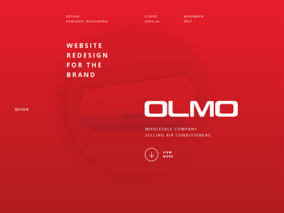 OLMO branding corporate website design interface landing red typography ui uiux ux web web design