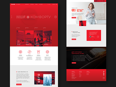 OLMO branding corporate website design graphic design illustration interface landing lending logo red typography ui uiux ux vector web web design