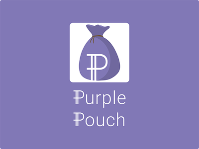 Purple Pouch Logo app branding expense manager expense tracker icon illustration illustrator logo vector