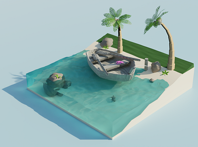 Holiday in the sun 3d blender