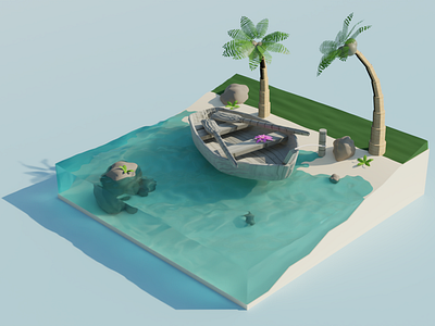 Holiday in the sun 3d blender