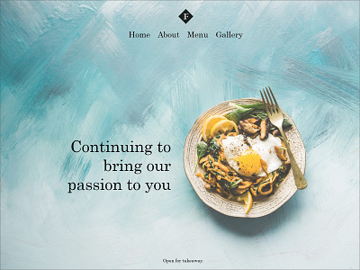 Restaurant Landing Page aesthetic blue cooking creative dailyui dailyui 003 design food illustration landingpage passion restaurant ui ux website