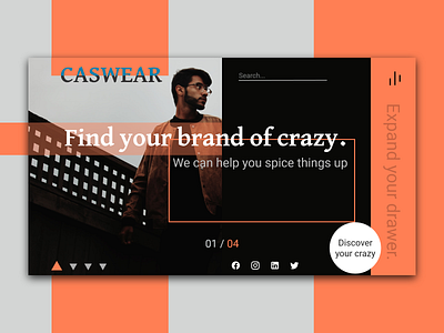 Caswear branding broken grid creative design e commerce illustration illustrator material modern typography ui ux web
