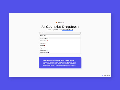 "All Countries Dropdown" for Webflow