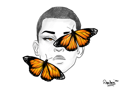 Butterflies butterfly designer digitalart graphicdesign illusrtrator illustration portrait sketch