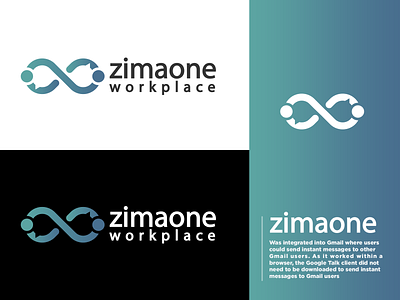 Zimaone Workplace | intelligent gmail app abstract branding chat chat app chat logo design illustration intelligent chat intelligent gmail logo message app messages monogram talk talk logo talking typography
