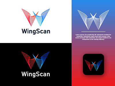 WingScan abstract branding design illustration logo monogram typography vector wave wave logo wings wings logo wingsart wingsbranding wordmark