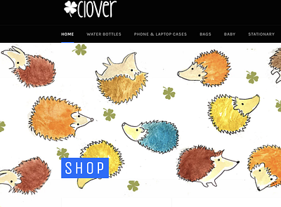 Splash page of Clover Design