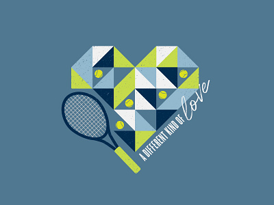 A Different Kind of Love geometric heart illustration love racket tennis valentine