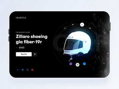 Motorcycle Helmet Store - 3D motion after effects animation clean dark design ecommerce helmet landingpage minimal model motion motion design motorbike online store product page user interface ux web