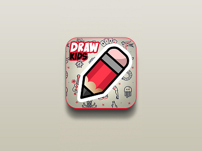 Easy Drawing for Kids Game App Icon Design app design drawing easy icon ios7 ios8 photoshop