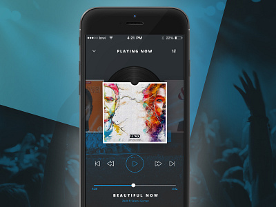 Day 001 - Music Player app challenge crowd ios iphone6 mobile mp3 music player ui uiux