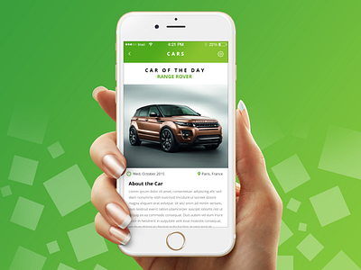 Day 006 - Cars Blog Post app blog cars challenge clean interface ios iphone6 minimal mobile poste ui