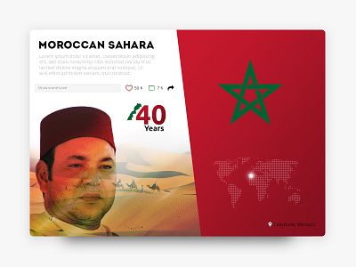 Day 009 - 40 Years Moroccan Sahara clean dashboard design king love minimal morocco sahara slider ui