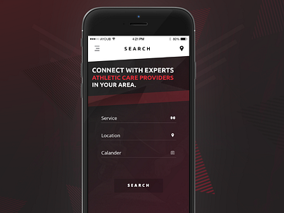 Day 010 - Fitness Booking Search app apple design fitness flat iphone mobile red search ui ux web