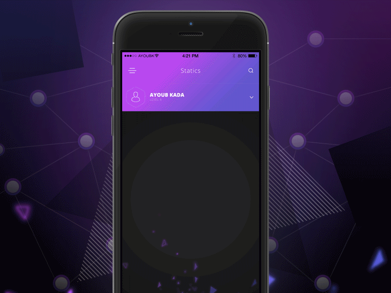 Dashboard App UI Animation animation app clean dashboard design gif infographic iphone purple ui