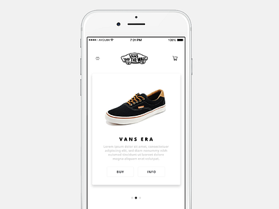 Day 022 - Vans Store App Design app challenge clean design elegant iphone shoes store ui ux vans