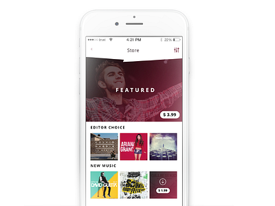 Day 027 - Music Store app apple challenge clean design iphone itunes mobile music store ui ux