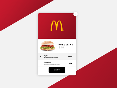 Day 028 - McDonalds Payment app challenge design flat iphone mcdonalds mobile professional red ui ux